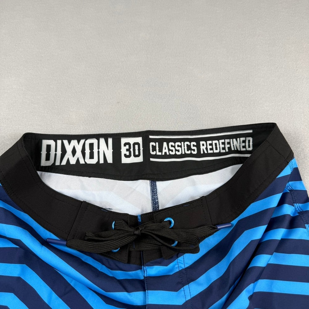 Dixxon Mens 30 The‎ Swell Board Shorts Blue Striped Nautical Surf Swim Unlined - Picture 6 of 10